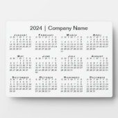 Minimal 2024 Calendar Company Name Desktop Fotoplatte (Vorderseite)