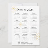 Minimal 2024 Kalender Business-Logo-Weihnachtskart Einladung (Vorderseite)