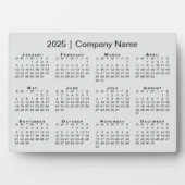 Minimal 2025 Calendar Firmenname auf Gray Desktop Fotoplatte (Vorderseite)