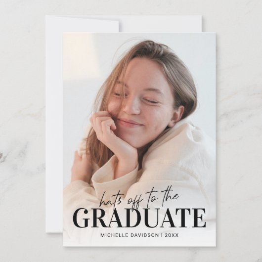 Minimal 2025 Foto Abschluss Ankündigung (Vorderseite)