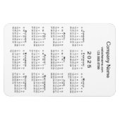Minimal 2025 Kalender Firmenname Info über White Magnet (Horizontal)