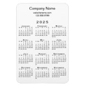 Minimal 2025 Kalender Firmenname Info über White Magnet (Vertikal)