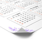 Minimal 2025 Wall Calendar Lila Blumenposter Poster (Ecke)