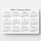 Minimal 2026 Calendar Company Name Desktop Fotoplatte (Vorderseite)