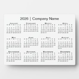 Minimal 2026 Calendar Company Name Desktop Fotoplatte