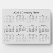 Minimal 2026 Calendar Company Name Gray Desktop Fotoplatte (Vorderseite)