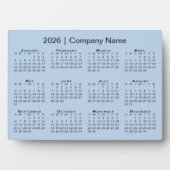 Minimal 2026 Calendar Company Name Light Blue Desk Fotoplatte (Vorderseite)