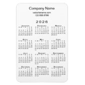 Minimal 2026 Kalender Firmenname Info über White Magnet (Vertikal)