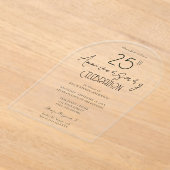 Minimal 25. Hochzeitstag Acryleinladungen (Ablage )