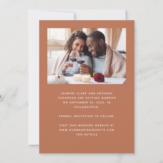 Minimal 2-Foto Boho Parco Civico-Ciani Save The Date (Rückseite)