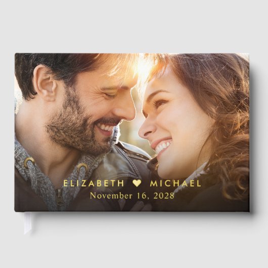 Minimal 2 Foto Hochzeit Gästebuch (Vorderseite)