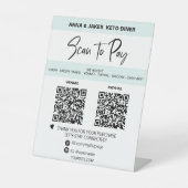 *~* MINIMAL - 2 QR ZAHLUNG - Tabletop Table Zent Sockelschild (Vorderseite)