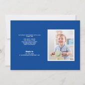 Minimal 30. Geburtstag Party Blue Foto Einladung (Rückseite)