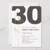 Minimal 30. Geburtstag Party Custom Digital Einladung (Vorderseite)