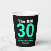 Minimal 30. Geburtstag Party Pappbecher (Rückseite)