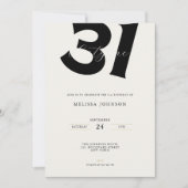 Minimal 31st Birthday Invitation - Bold Typo Einladung (Vorderseite)
