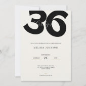 Minimal 36th Birthday Invitation - Bold Typo Einladung (Vorderseite)