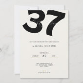 Minimal 37th Birthday Invitation - Bold Typo Einladung (Vorderseite)