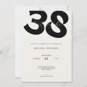 Minimal 38th Birthday Invitation - Bold Typo Einladung (Vorderseite)