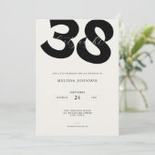 Minimal 38th Birthday Invitation - Bold Typo Einladung (Stehend Vorderseite)