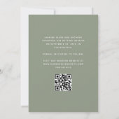 Minimal 3-Foto Collage Arch QR Code Sage Green Save The Date (Rückseite)
