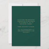 Minimal 3-Foto Collage Emerald Green Gold Save The Date (Rückseite)