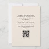 Minimal 3-Foto Collage QR Code Beige Save The Date (Rückseite)