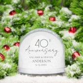 Minimal 40th Wedding Anniversary Photo Schneekugeln (Weihnachten)