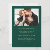 Minimal 4-Foto Emerald Green Gold Save The Date (Rückseite)