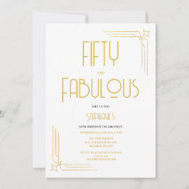 Minimal 50 and Fabulous 50th Birthday Invitation Einladung