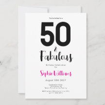 Minimal 50 and Fabulous Pink 50th Birthday Party