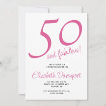 Minimal 50 und Fabulous Pink Geburtstag
