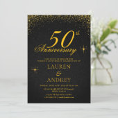 Minimal 50th Wedding Anniversary Invitation Einladung (Stehend Vorderseite)