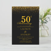 Minimal 50th Wedding Anniversary Invitation Einladung (Stehend Vorderseite)