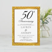Minimal 50th Wedding Anniversary Invitation Einladung (Stehend Vorderseite)