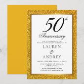 Minimal 50th Wedding Anniversary Invitation Einladung (Vorne/Hinten)