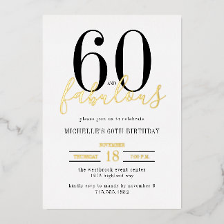 Minimal 60 und Fabelhaft 60. Geburtstagsfeier Foli Folieneinladung