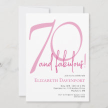 Minimal 70 und Fabelhaft Pink Geburtstag