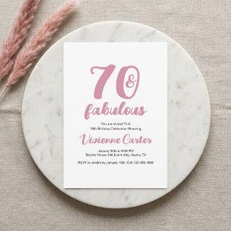 Minimal 70 und Fabelhafte 70. Geburtstagsfeier Einladung