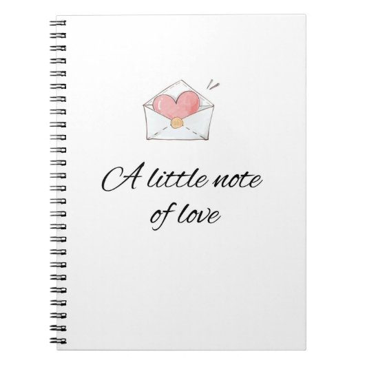 Minimal A Little Note of Love Notebook Notizblock (Vorderseite)