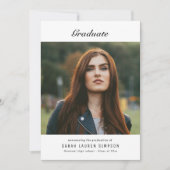 MINIMAL | Abendessen Foto Abschluss Einladung (Vorderseite)