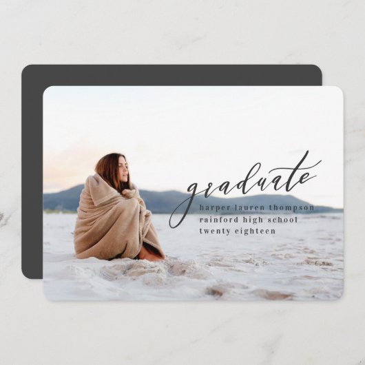 MINIMAL-ABSCHLUSS EINLADUNG (Vorne/Hinten)