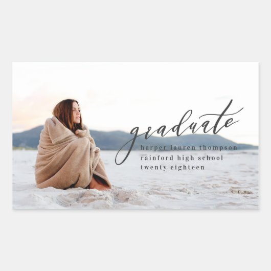 MINIMAL-ABSCHLUSS RECHTECKIGER AUFKLEBER (Vorderseite)