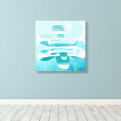 Minimal Abstract Blue Canvas – Calm Zen Wall Decor Leinwanddruck (Insitu (Holzboden))