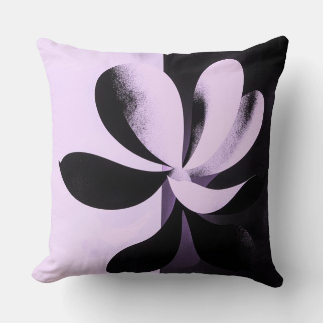 Minimal Abstract Floral Throw Pillow Kissen (Vorderseite)