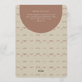 Minimal Abstract Geometric Gender Neutral Beige Einladung (Rückseite)