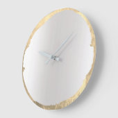 Minimal Abstract Gray Ombre Golden Circle Große Wanduhr (Winkel)