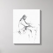 Minimal Abstract Pianist Playing Piano – Elegant  Leinwanddruck (Vorderseite)