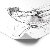 Minimal Abstract Pianist Playing Piano – Elegant  Poster (Ecke)