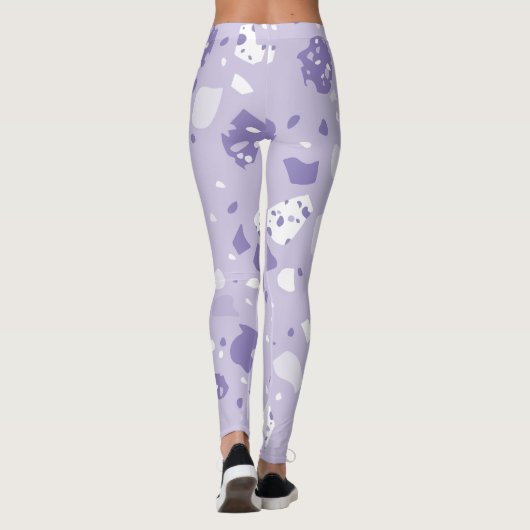 Minimal abstract purple pattern leggings (Rückseite)